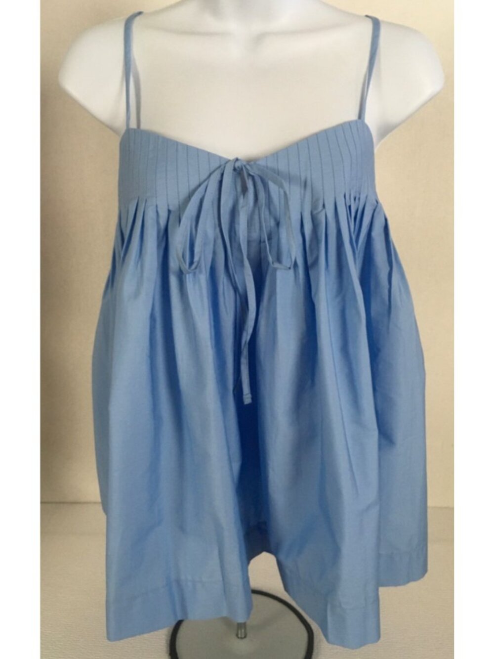 Free Assembly Pintuck Sleeveless Tank Top Size XXL Blue 100% Cotton New w Tags